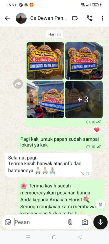Testimonial papan bunga BUTON